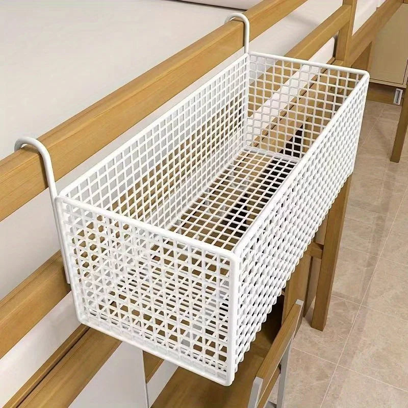 Iron Hanging Storage Basket – Bed Frame, Door & Under-Bed Organizer