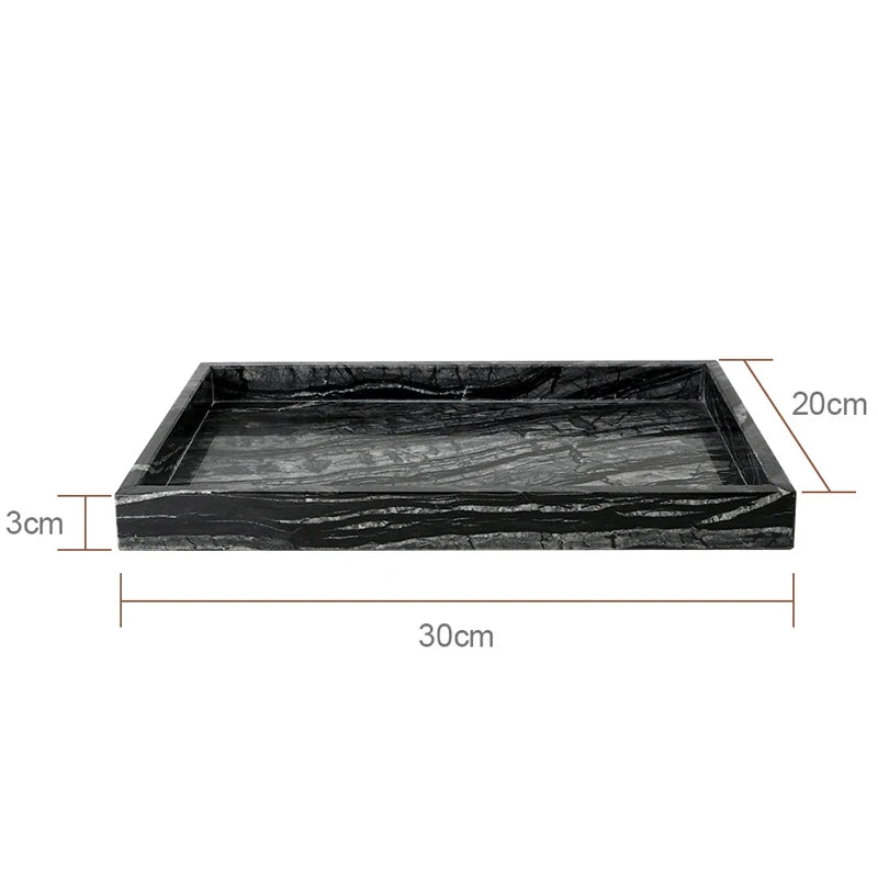 Black Marble Bathroom Accessories Set – Toothbrush Holder, Soap Dispenser & Dish Tray