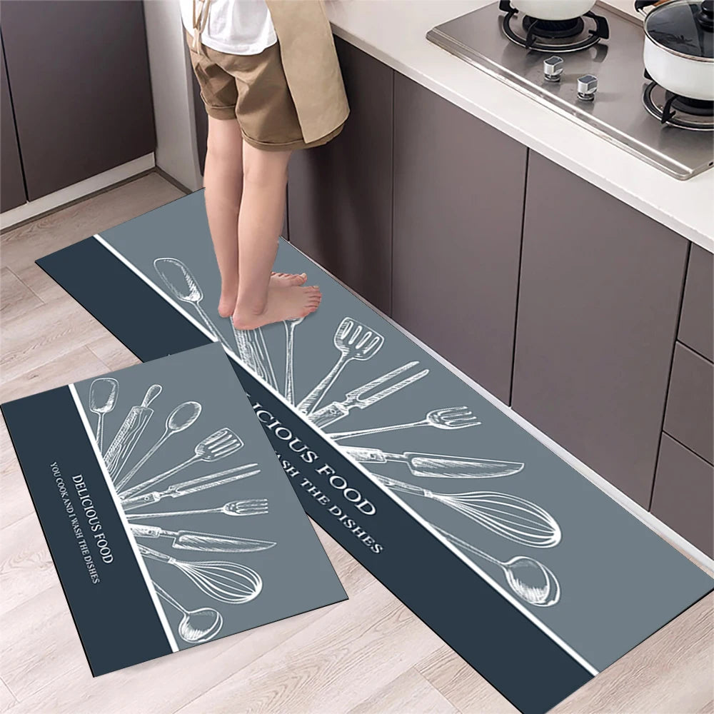 Crystal Velvet Non-Slip Kitchen Runner Rug – Absorbent & Soft