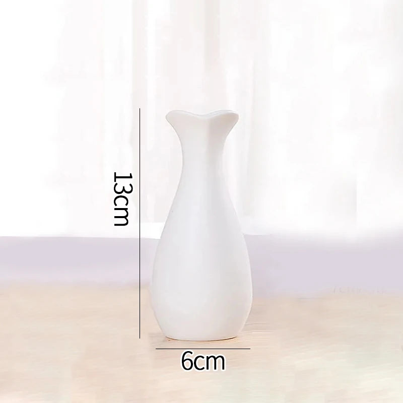 White Ceramic Bud Vase Nordic Minimalist Home Decor