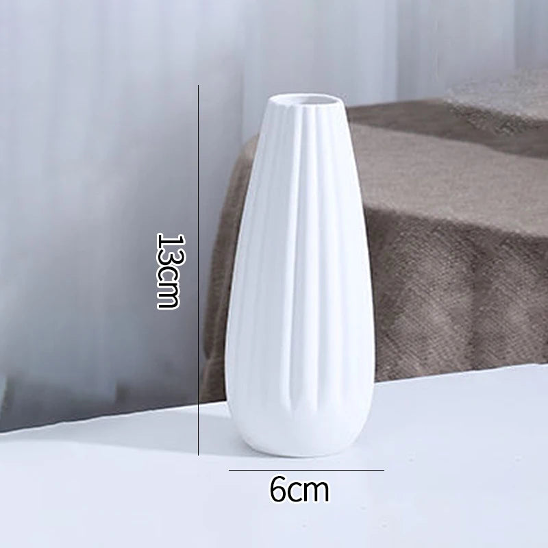 White Ceramic Bud Vase Nordic Minimalist Home Decor