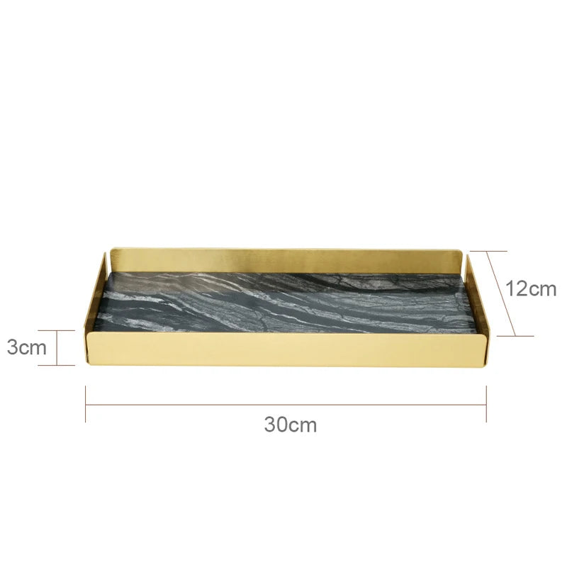 Black Marble Bathroom Accessories Set – Toothbrush Holder, Soap Dispenser & Dish Tray