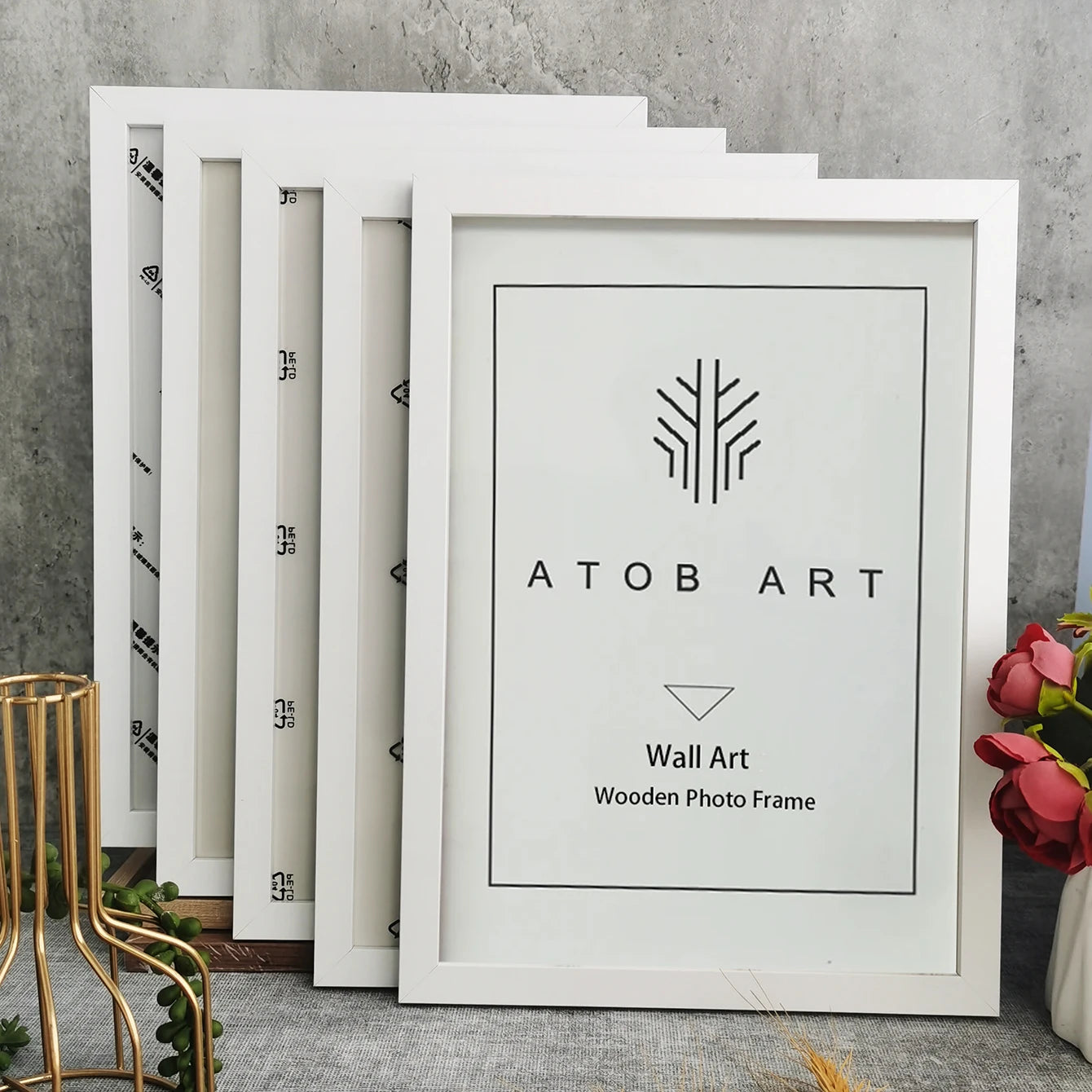 Wooden Photo Frames Set of 5 – 10x15, 15x20, 20x25 & A4 Sizes