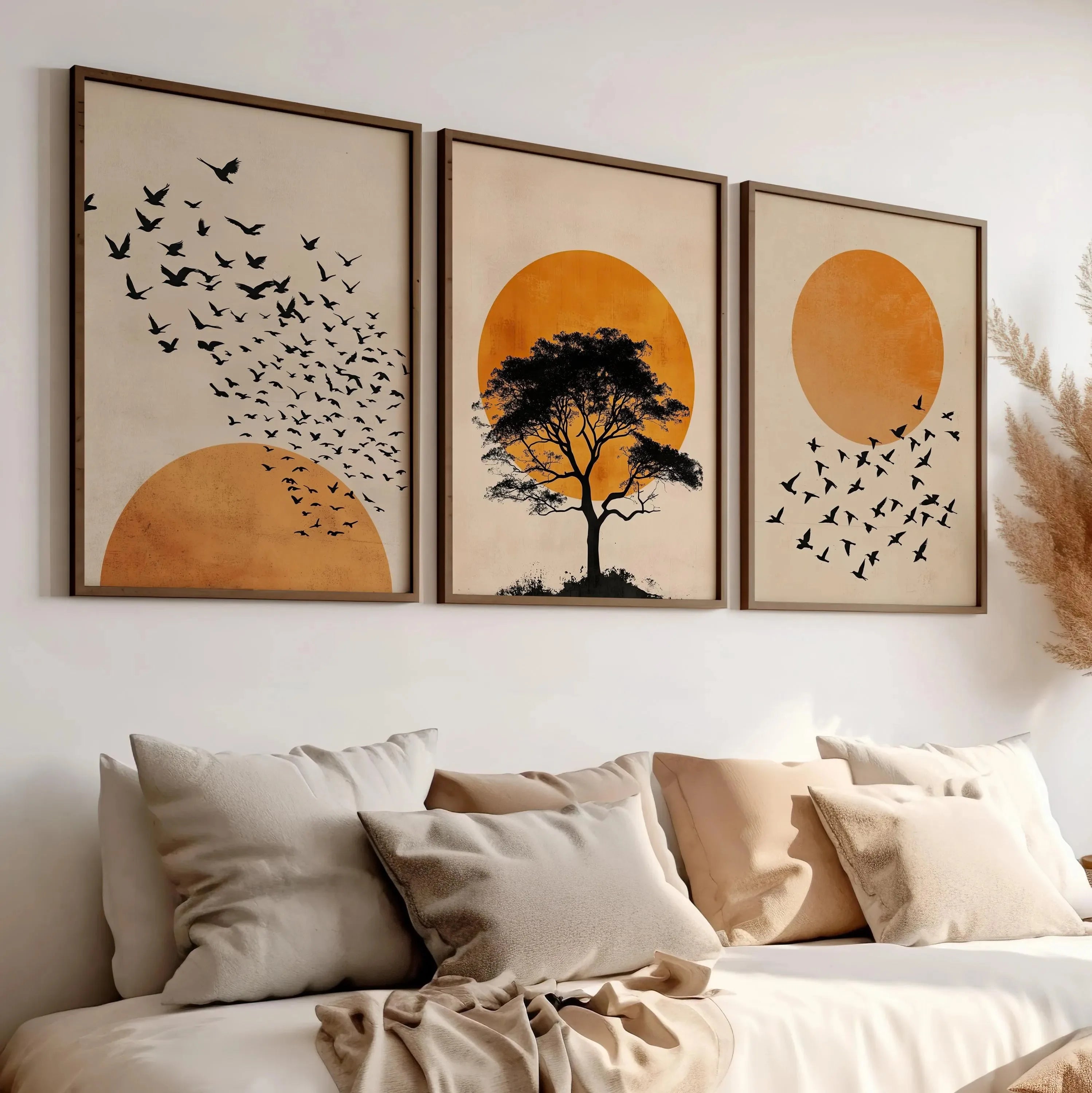 Japanese Alps Sunrise Canvas Wall Art Set of 3 – Abstract Landscape Prints