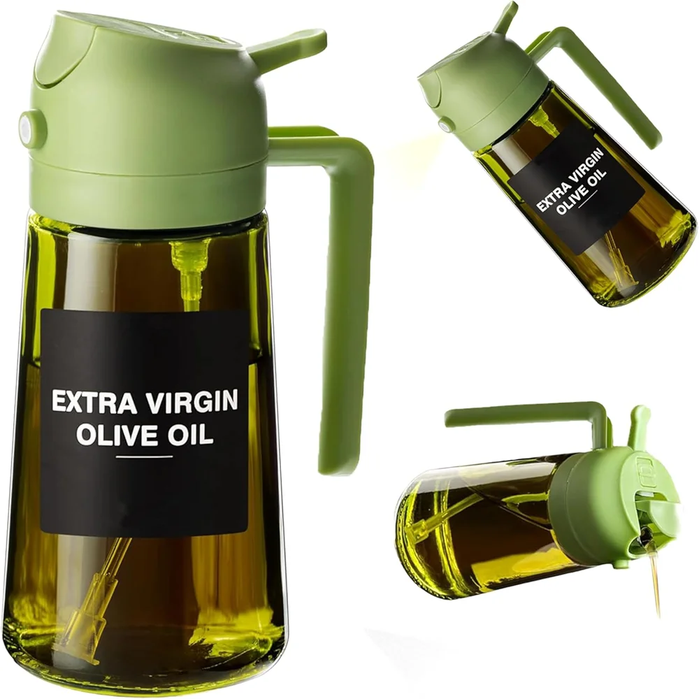 Glass Oil Sprayer Bottle for Air Fryer – 470ml Mist & Pour Dispenser
