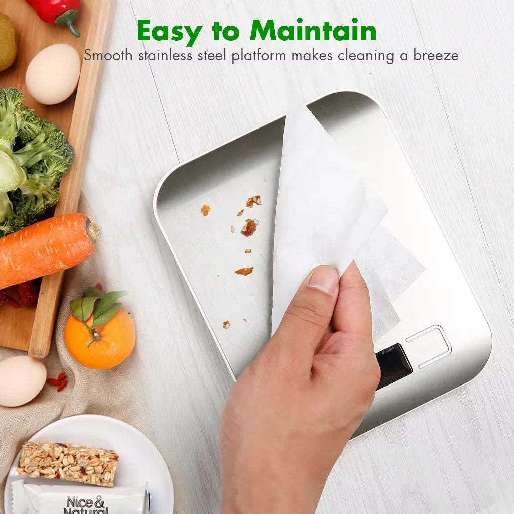 Digital Kitchen Scale 5kg – LCD Display & Stainless Steel Platform