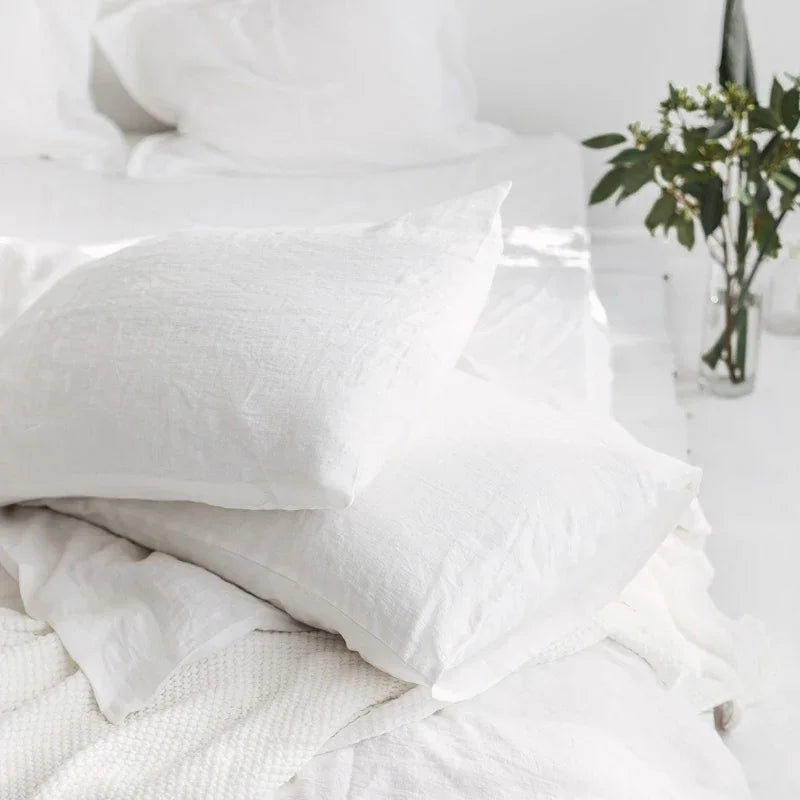 Pure Linen Throw Pillow Case Euro Sham – Solid Colour Cushion Cover
