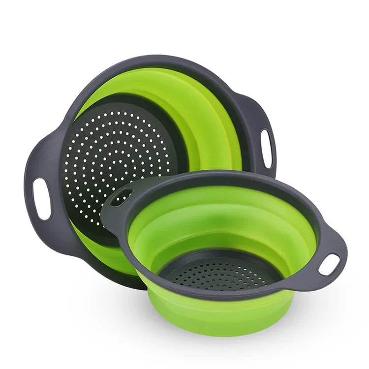 Collapsible Silicone Colander – Foldable Fruit & Vegetable Washing Basket