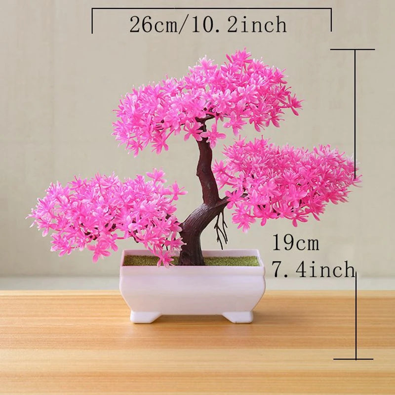 Artificial Bonsai Tree Small Potted Fake Plant for Home & Desk Decor