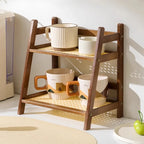 2-Tier Bamboo Countertop Organizer & Coffee Cup Holder