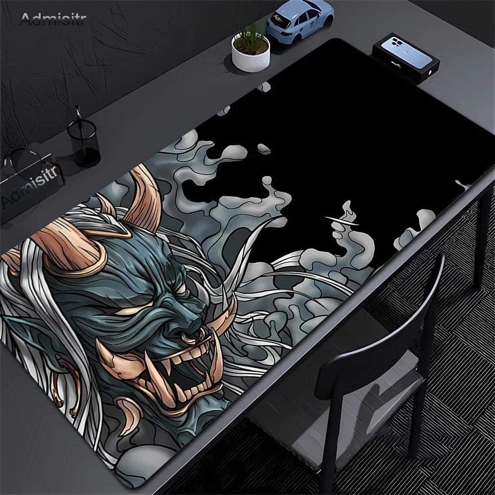 XXL Dragon Anime Gaming Desk Mat | Black & White Non-Slip Mouse Pad