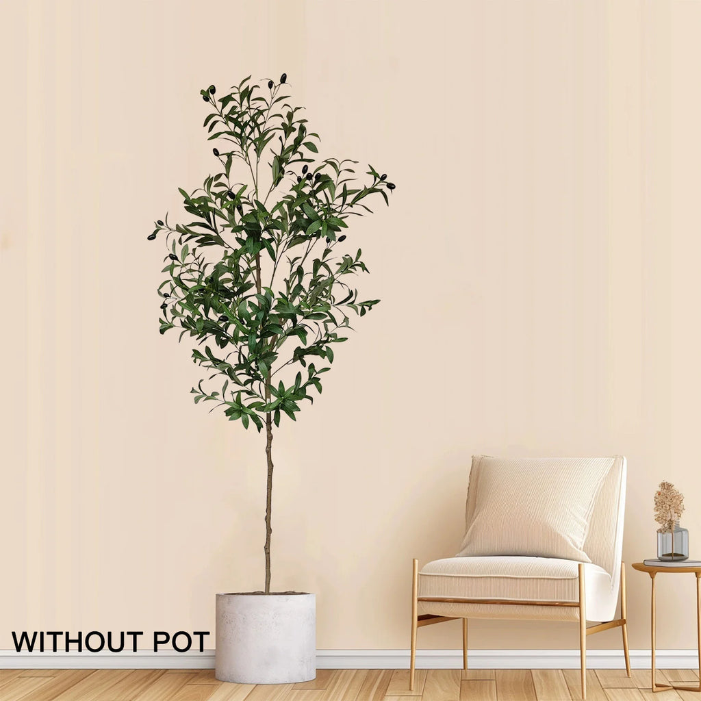 Faux Olive Tree Potted Realistic Indoor 4-6ft Artificial Plant