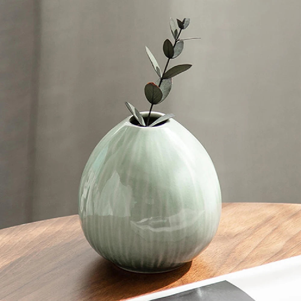 Celeste Ceramic Vase – Minimalist Nordic Living Room & Dining Table Decor