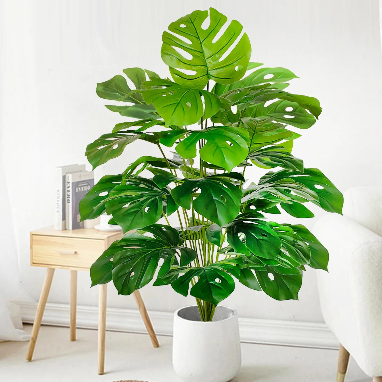 Artificial Monstera Plant Fake Palm Tree Indoor Floor Decor