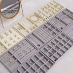 Velvet Jewelry Box Tray Drawer Organizer for Rings Earrings Necklaces Bracelets