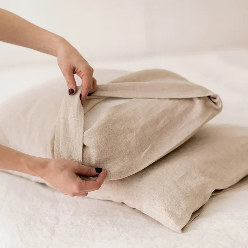 Pure Linen Throw Pillow Case Euro Sham – Solid Colour Cushion Cover