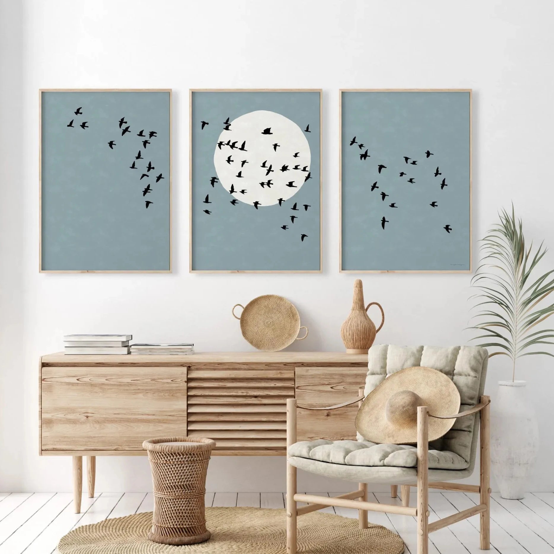 Japanese Alps Sunrise Canvas Wall Art Set of 3 – Abstract Landscape Prints