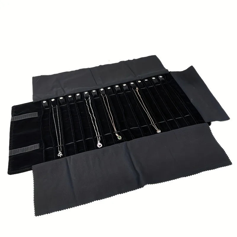 Travel Jewelry Holder Portable Necklace Roll Up Organizer Bag for Bracelets & Chains
