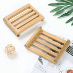 Bamboo Self-Draining Soap Dish with Hanging Box for Shower & Kitchen