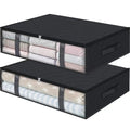 Under Bed Storage Bags Large Non-Woven with Clear Window & Reinforced Handles for Comforters (2 Pack)