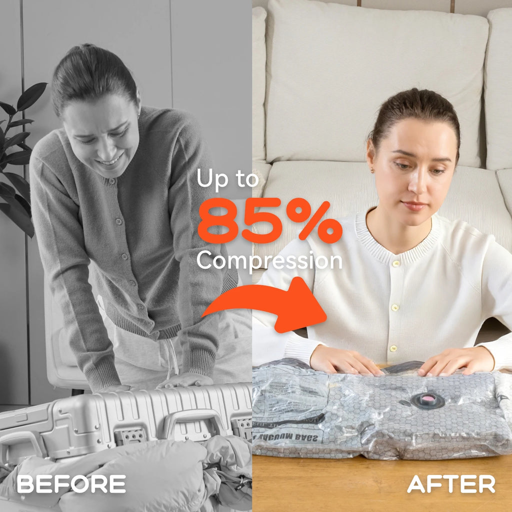 Vacuum Storage Bags with Electric Pump – Space-Saving Compression Set