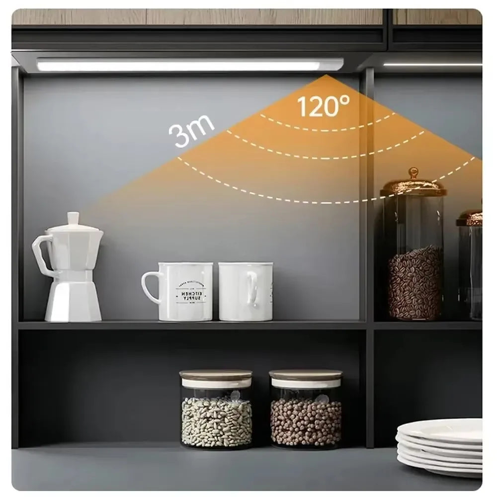 Under Cabinet LED Motion Sensor Light Rechargeable 10–50cm for Closet Wardrobe Kitchen