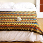 Hand Knitted Blanket with Tassel | Bohemian Soft Acrylic Throw