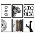 Retro Leopard Abstract Canvas Print Poster | Y2K Minimalist Wall Art