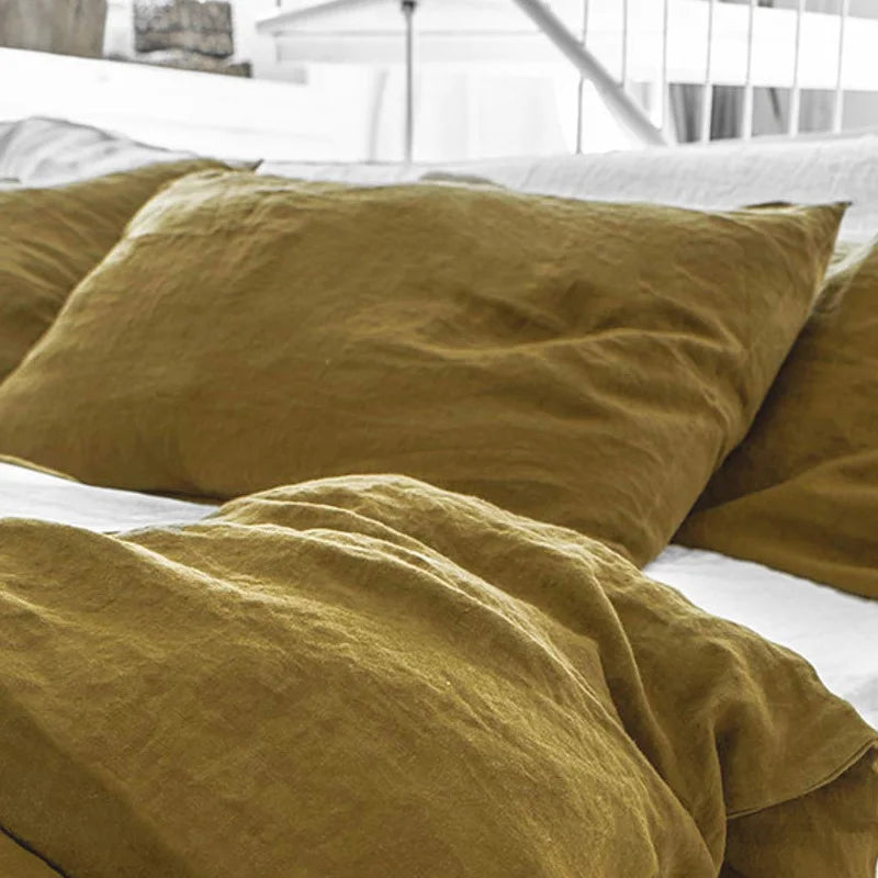 Pure Linen Throw Pillow Case Euro Sham – Solid Colour Cushion Cover