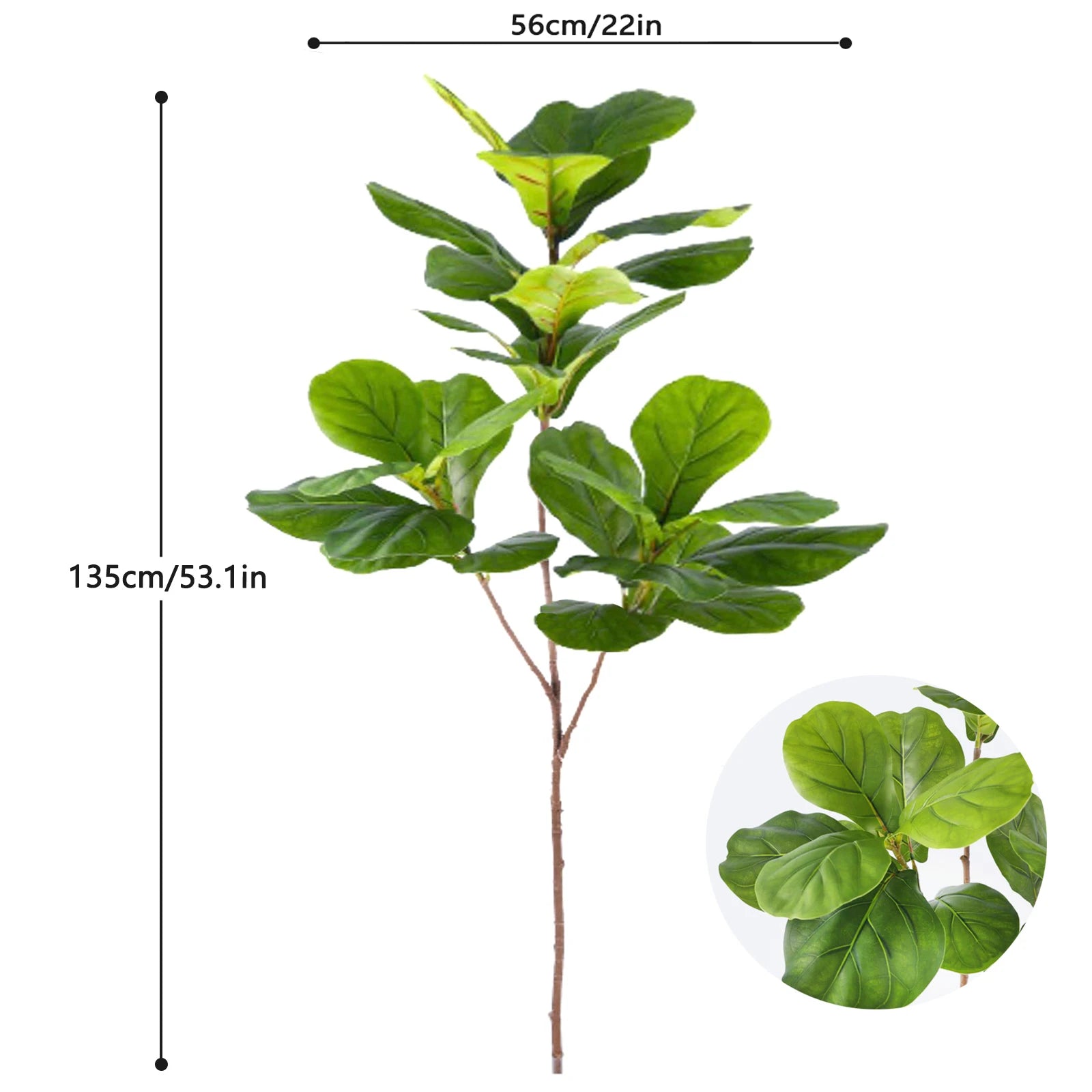 Artificial Fiddle Leaf Fig Tree Indoor Outdoor 77-135cm
