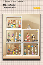 3-Tier Acrylic Display Case Dustproof Step Shelf for Figures & Jewelry