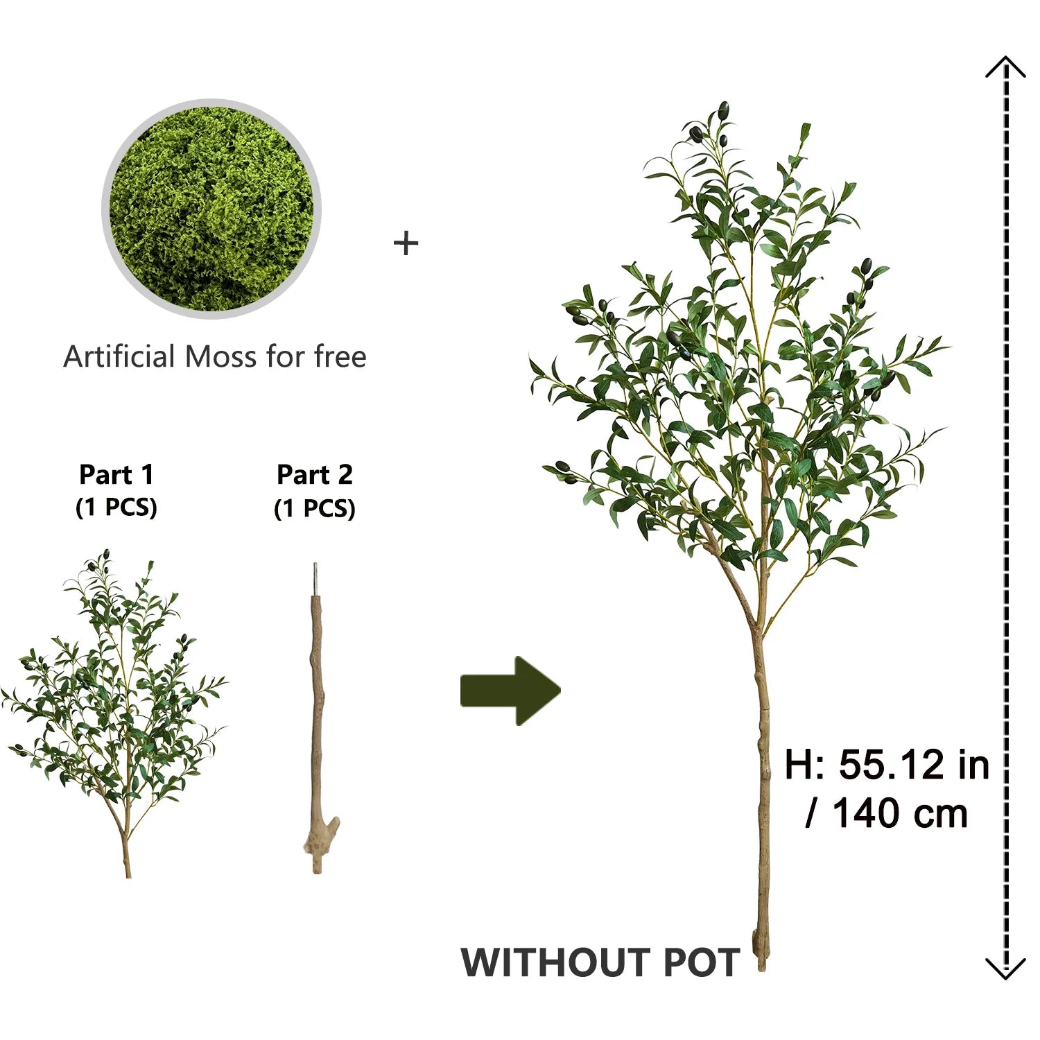 Faux Olive Tree Potted Realistic Indoor 4-6ft Artificial Plant