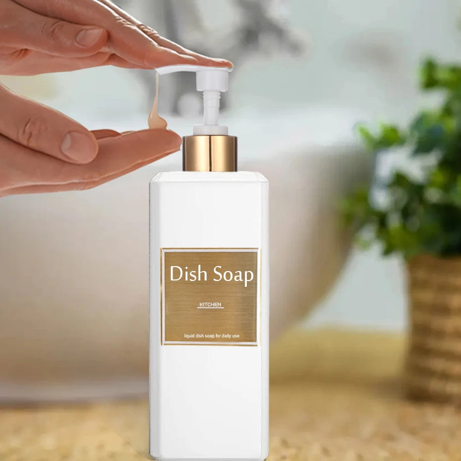 500ml Shampoo Conditioner Body Wash Dispenser Bottles with Gold Labels