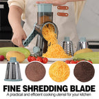 3-in-1 Rotary Cheese Grater with Interchangeable Stainless Steel Drums