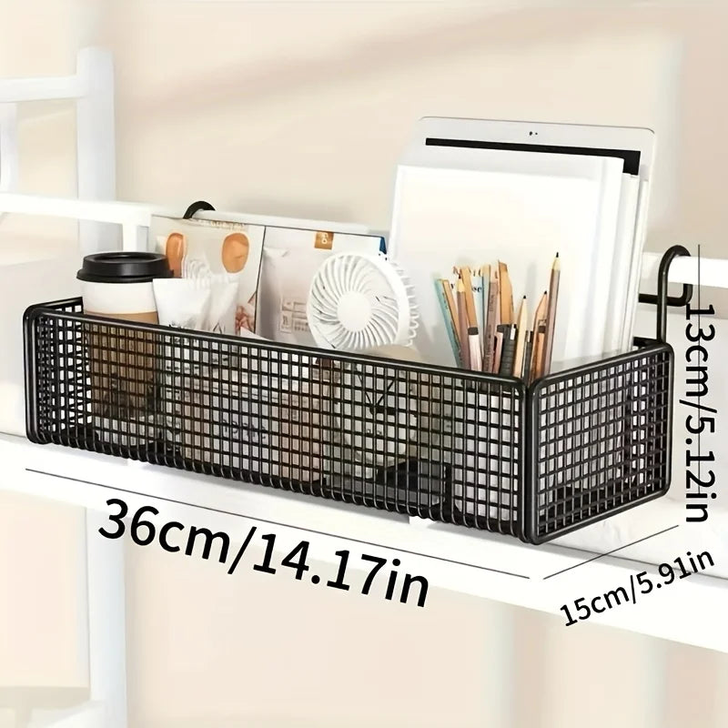 Iron Hanging Storage Basket – Bed Frame, Door & Under-Bed Organizer