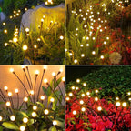 10 LED Solar Firefly Garden Lights Waterproof Pathway Yard Patio Decor