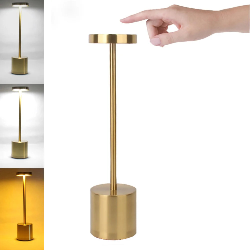 LED Table Lamp USB Rechargeable Touch Sensor Night Light for Bedroom