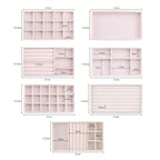 Velvet Jewelry Box Tray Drawer Organizer for Rings Earrings Necklaces Bracelets