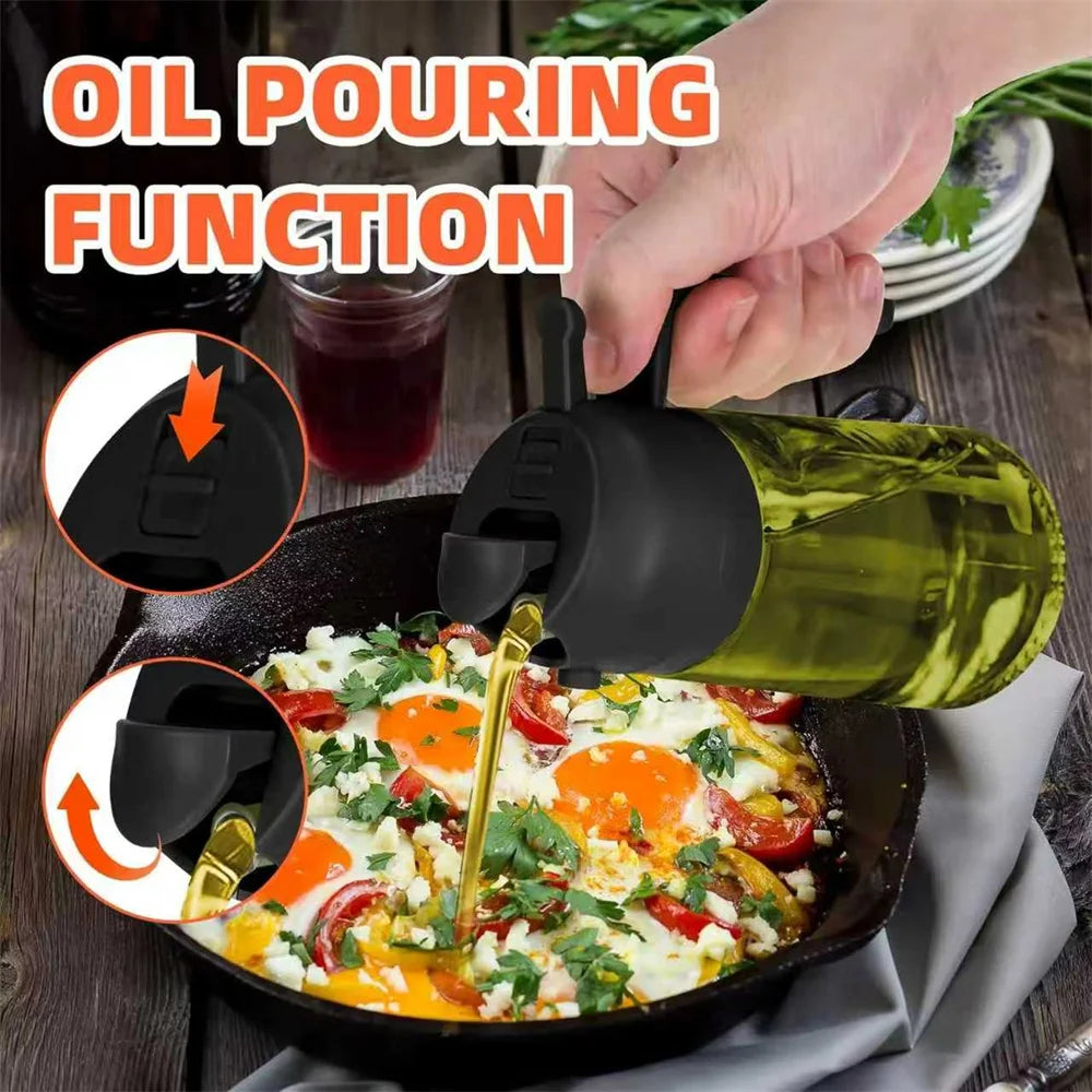 Glass Oil Sprayer Bottle for Air Fryer – 470ml Mist & Pour Dispenser