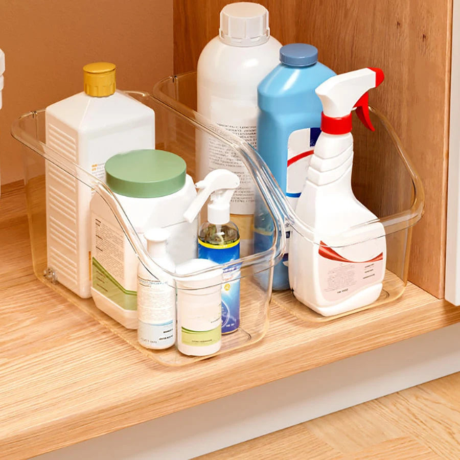 Under Sink Organizer with Wheels and Bottle Storage Bins