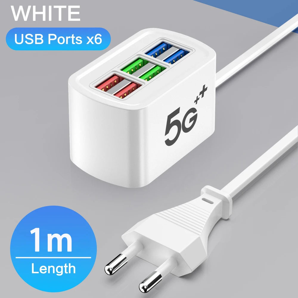 6-in-1 USB Charging Station Desktop Organizer with Fast Charging