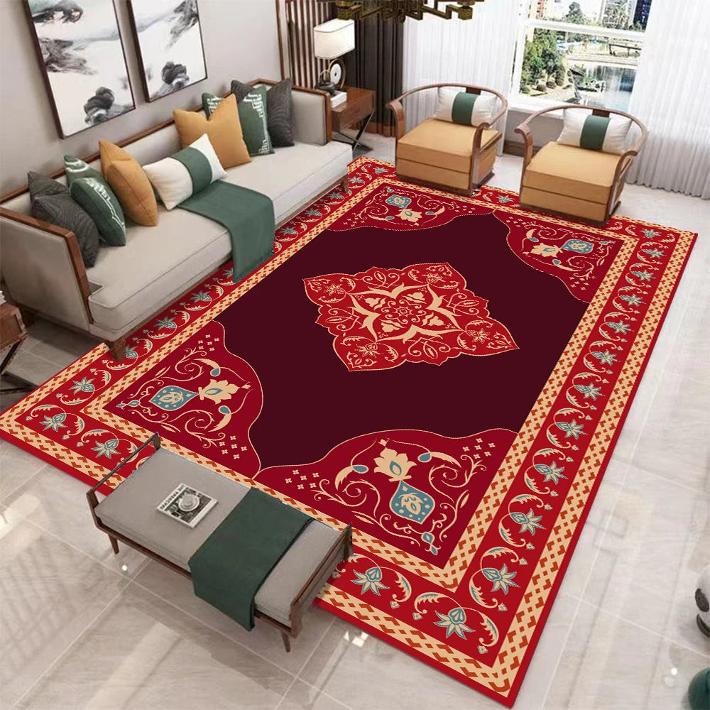 Washable Geometric Area Rug for Living Room and Bedroom
