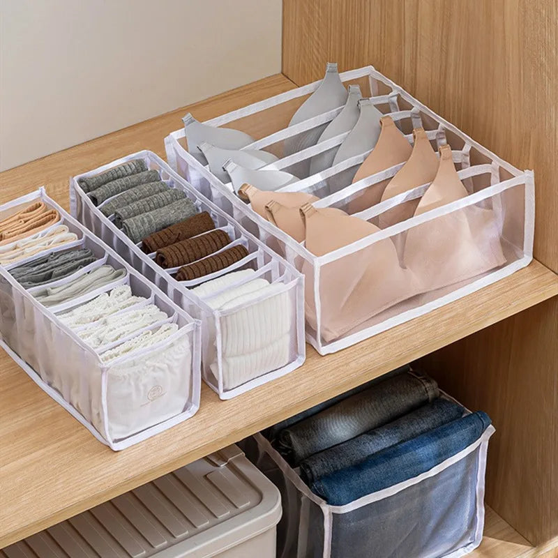 Underwear Drawer Organizer with Compartments for Bras, Socks & Underwear