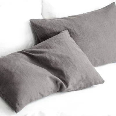 Pure Linen Throw Pillow Case Euro Sham – Solid Colour Cushion Cover