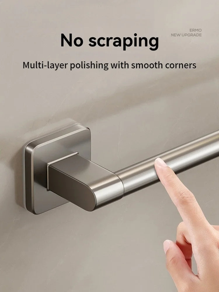 No Drill Towel Bar Wall Mounted Self Adhesive Bathroom Rack