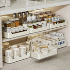 Metal Pull-Out Cabinet Organizer with Slide Rail – No Drill