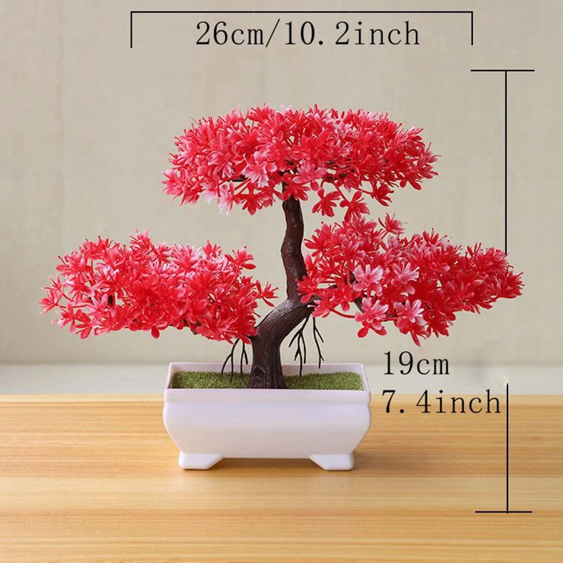 Artificial Bonsai Tree Small Potted Fake Plant for Home & Desk Decor