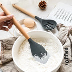 12-Piece Silicone Kitchen Utensil Set with Wooden Handles