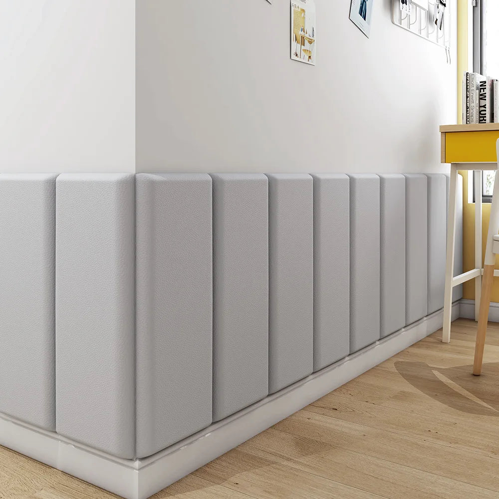 3D Wall Padding Peel Stick Upholstered Panels | Kids Room & Queen Headboard Protection | 5-Pack