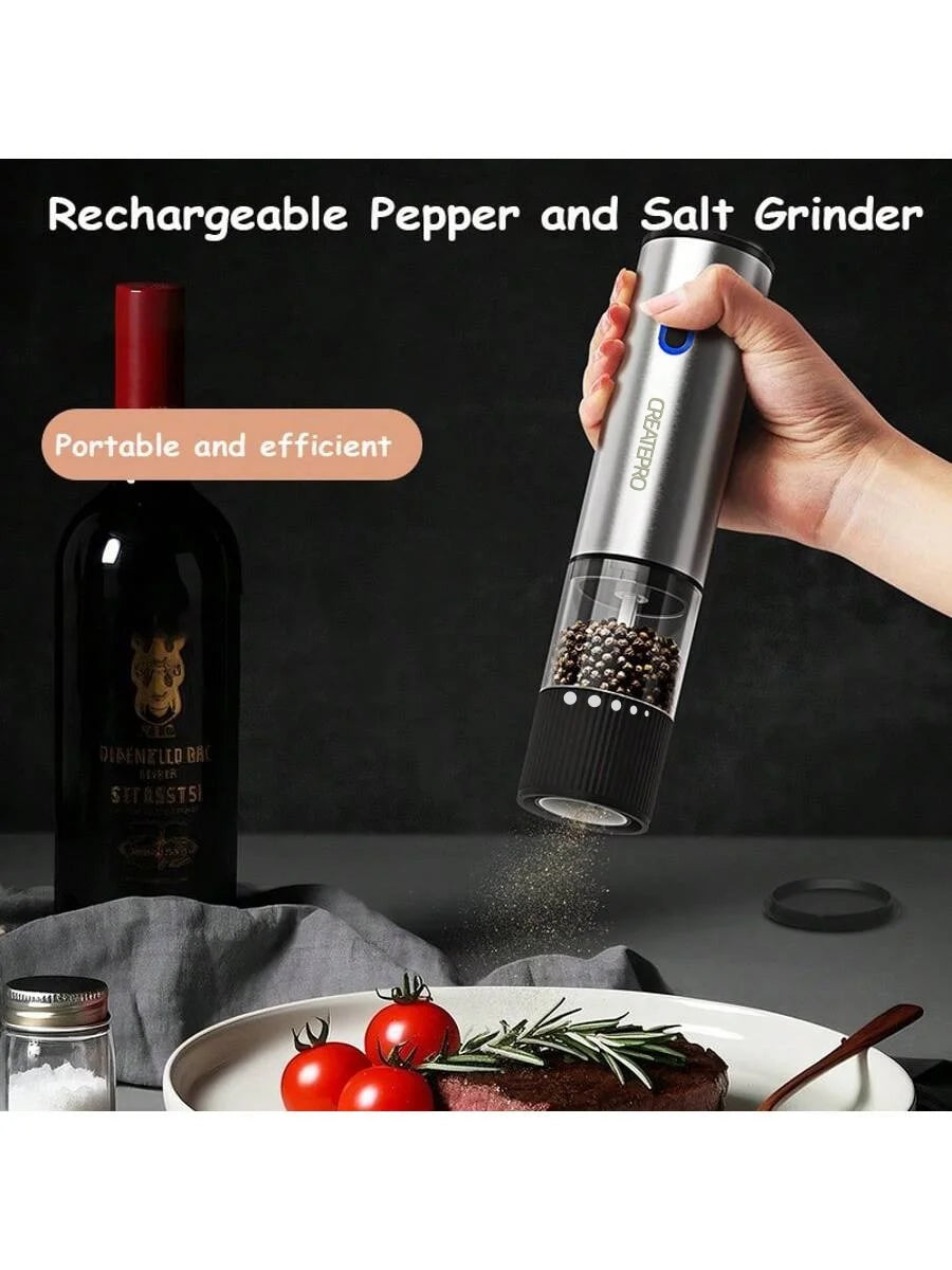 Electric Salt & Pepper Grinder Set – Rechargeable, Adjustable Coarseness